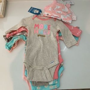New baby girl’s clothes + hats